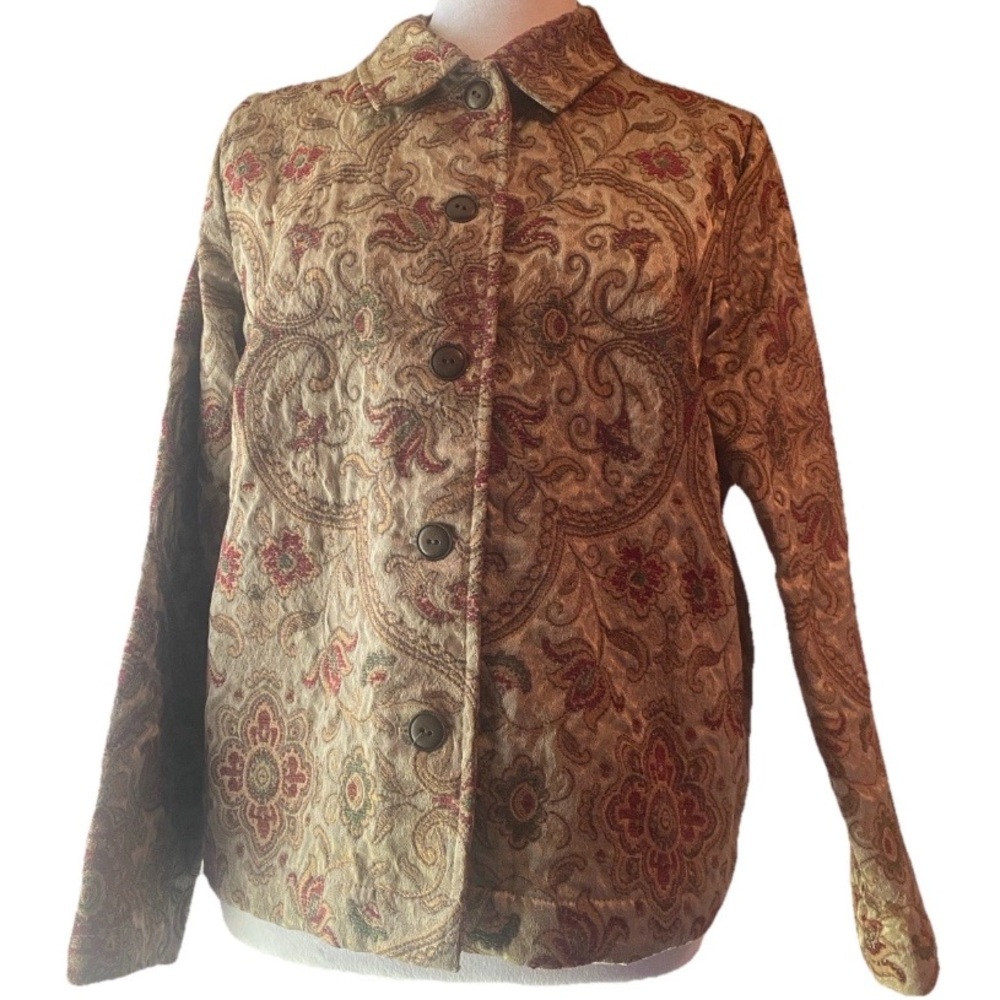 Studio Works Red and Brown Tapestry‎ Blazer PM